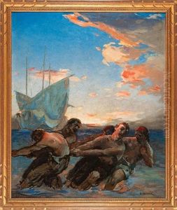 Sailors Pulling The Heaving Line