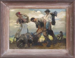 The Horsemen by Lajos (Louis) Jambor