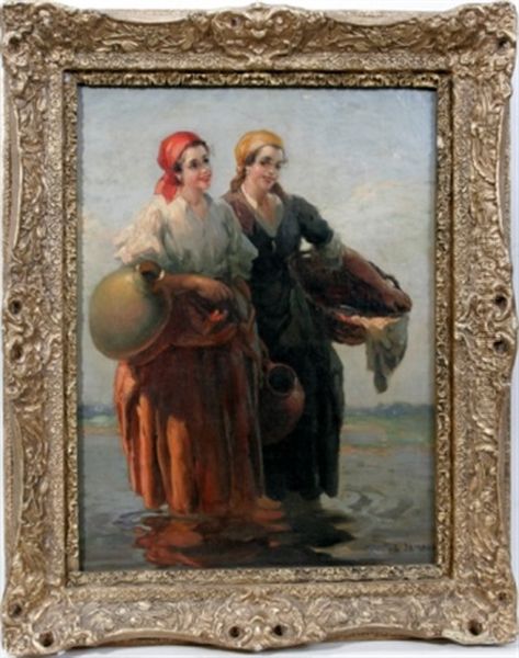 Two Ladies Getting Water - view 1