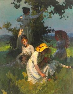 The Picnic by Lajos (Louis) Jambor