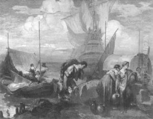 Bringing The Cargo Ashore by Lajos (Louis) Jambor