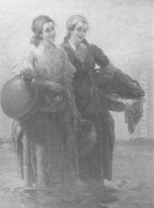 Smiling Washerwomen by Lajos (Louis) Jambor