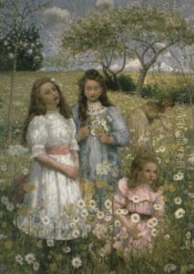 Picking Wild Flowers by Lajos (Louis) Jambor