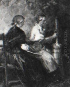 The Butter Churners by Lajos (Louis) Jambor
