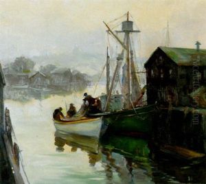 Fishermen Unloading The Day's Catch by Alice Archer S. James