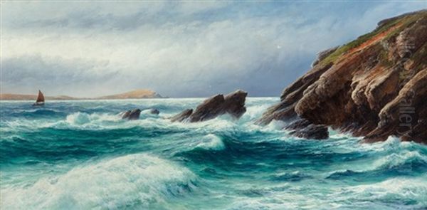 Porth Point, Newquay Bay, Cornwall, 1890 - view 1