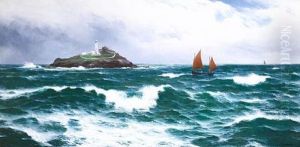Godrevey Lighthouse, St. Ives Bay, Cornwall