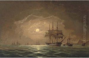 Towing In An Armed Merchantman By Moonlight