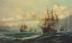 Vice-admiral Phipps Hornby's Squadron Steaming Through The Dardanelles On Passage To Constantinople, 13th-14th February 1878 by David James