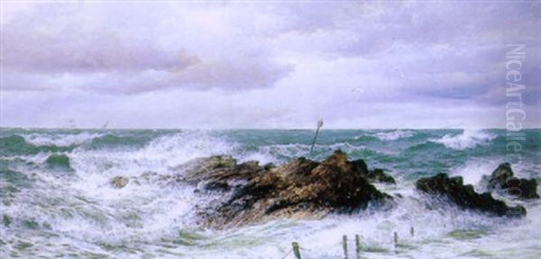 Waves Crashing Into The Rocks - view 1