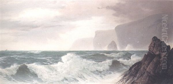 Waves Off A Rocky Coast, Cornwall - view 1