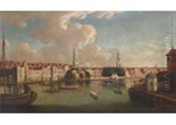 View Of The Thames, London With The Savoy Palace, Savoy Church, Somerset House, And The Spires Of St. Mary-le-strand And St. Clement Danes - view 1