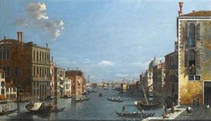 A View Of The Grand Canal, Venice, Looking East From The Campo San Vio by William James