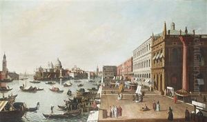 The Riva Degli Schiavoni Looking Towards The Punta Della Dogana And Santa Maria Della Salute
