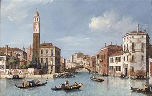 View Of The Entrance To The Cannareggio Canal With The Church Of San Germia And The Palazzo Labia, Venice - view 1