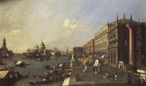 The Riva Degli Schiavoni Looking Towards The Entry To The Grand Canal, The Dogana And Santa Maria Della Salute Beyond