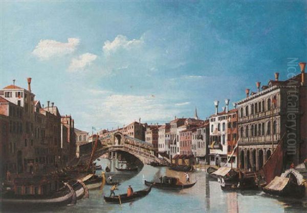 A View Of The Grand Canal, Venice, Looking North Towards The Rialto Bridge - view 1