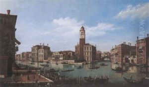 A View Of The Grand Canal, Venice With The Church Of Saint Geremia And The Entrance To The Canneregio