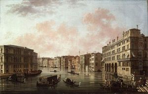 The Grand Canal, Venice, Looking North From The Rialto Bridge With The Fondaco Dei Tedeschi And The Palazzo Camerlenghi by William James