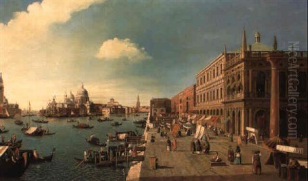 The Molo, Venice, Looking West With The Column Of St. Theodore - view 1
