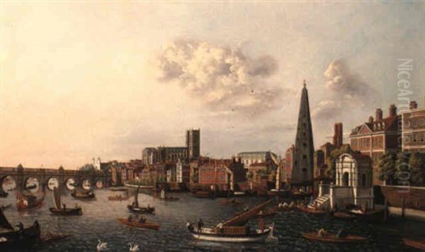 View On The River Thames At York Steps With Boats In The Foreground - view 1