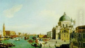 The Grand Canal Venice, With The Doge Of Venice Visiting    Santa Maria Della Salute by William James