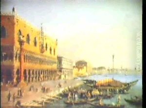 Vue De Palais Des Doges Et De La Riva Deglie Schiavoni; Vue De Grand Canal by William James