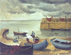 The Jetty And Boat Cove, Ardmore, Co. Waterford by Joan Jameson