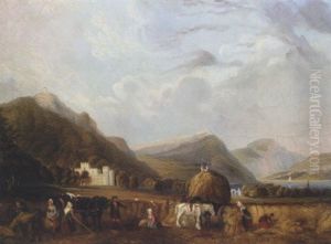 Gathering In The Corn At Inverary Castle by T. A. Jameson