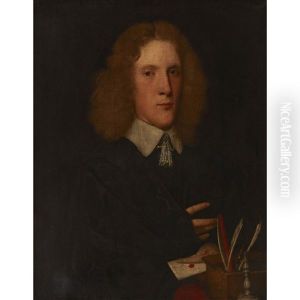 Half Length Portrait Of A Man With Pens And Letter