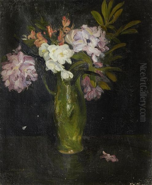 Still Life With Rhododendron In A Green Jug - view 1