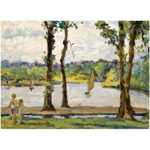 Sailing Boats On A Lake (+ 3 Others, Various Sizes; 4 Works) by Alexander Jamieson