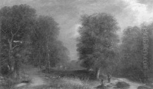 View On The Water Of Leith Near Currie by Robert Kirkland Jamieson