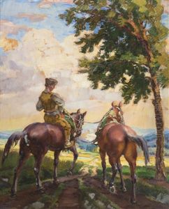 Rider With Two Horses by Cyril Jancalek