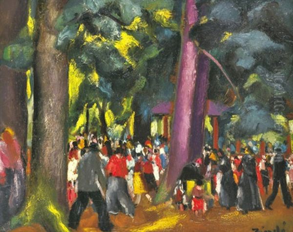 Revelers In The Grove - view 1
