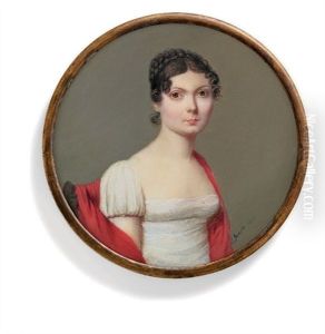 A Young Lady In White Swiss Muslin Dress With Short Sleeves by Jeanne Louise Sophie Janin