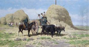 Il Trasporto Del Fieno Nella Campagna Romana by Pietro Barucci