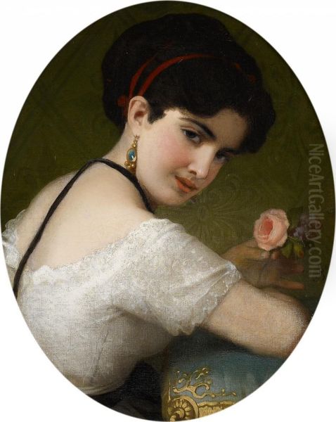 Portrat Einer Jungen Dame Mitrose - view 1