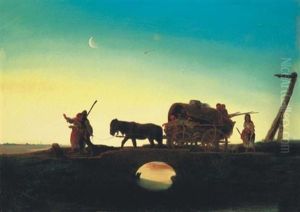 Ejjel A Pusztan (the Hungarian Puszta At Night) by Janos Janko