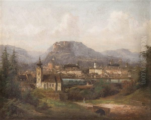 Salzburg-ansicht Mit Sebastianskirche - view 1