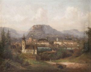 Salzburg-ansicht Mit Sebastianskirche by Johann Wilhelm Jankowski