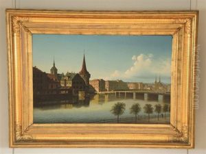 Vue De Lucerne by Johann Wilhelm Jankowski
