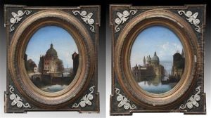 Vue De Santa Maria Della Salute (+ Vue D'un Pont A Venise; Pair) by Johann Wilhelm Jankowski