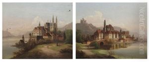Vue Sur Apollonarus Prusse (+ Vue Sur Danstein Prusse; Pair)