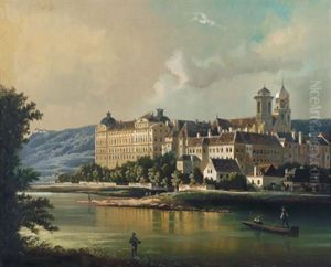 Blick Auf Klosterneuburg Und Kahlenberg