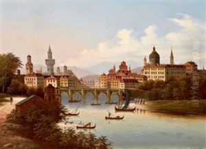 Grose Stadtansicht Am Flus