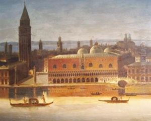View Of The Ducal Palace And The Bacino San Marco, Venice by Johann Wilhelm Jankowski