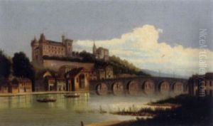 Schlos Uber Einer Fluslandschaft Schlos Uber Einer Fluslandschaft