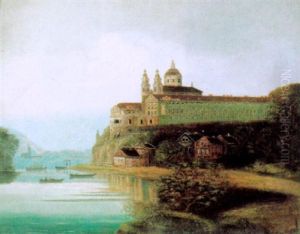 Blick Auf Melk by Johann Wilhelm Jankowski