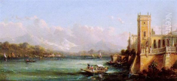 Schlossanlage An Einem Oberitalienischen See - view 1